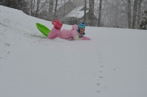 playing in the snow