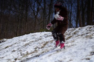 playing in the snow