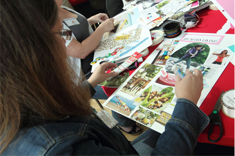 Jen creating a healthy living vision board