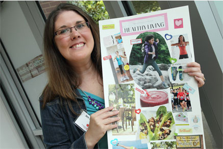 Jen with Healthy Living Vision Board